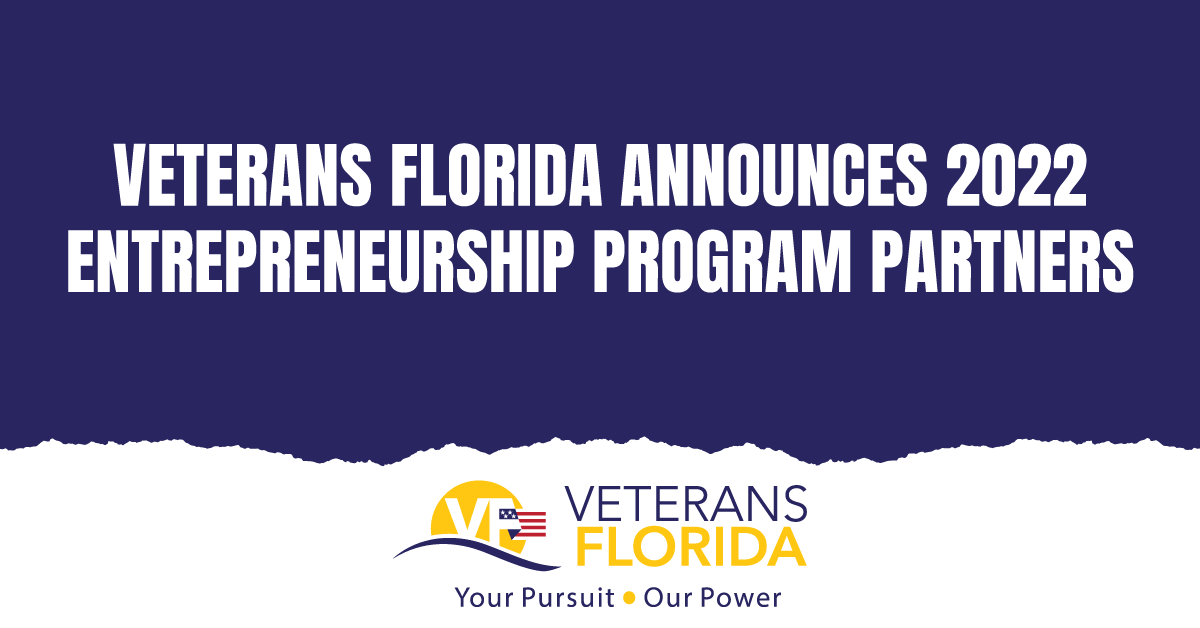 Veterans Florida Announces 2022 Entrepreneurship Program Partners